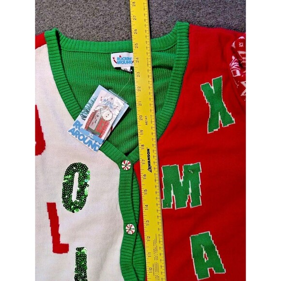 Rockin' Around Jolly XMAS Festive Christmas Sweater Size XL New with Tags - Picture 10 of 12